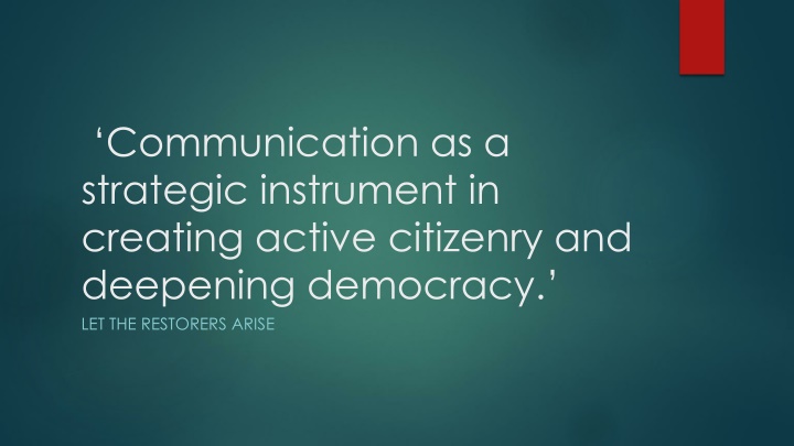 communication as a strategic instrument