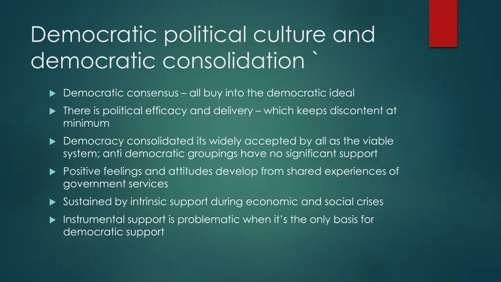 democratic political culture and democratic