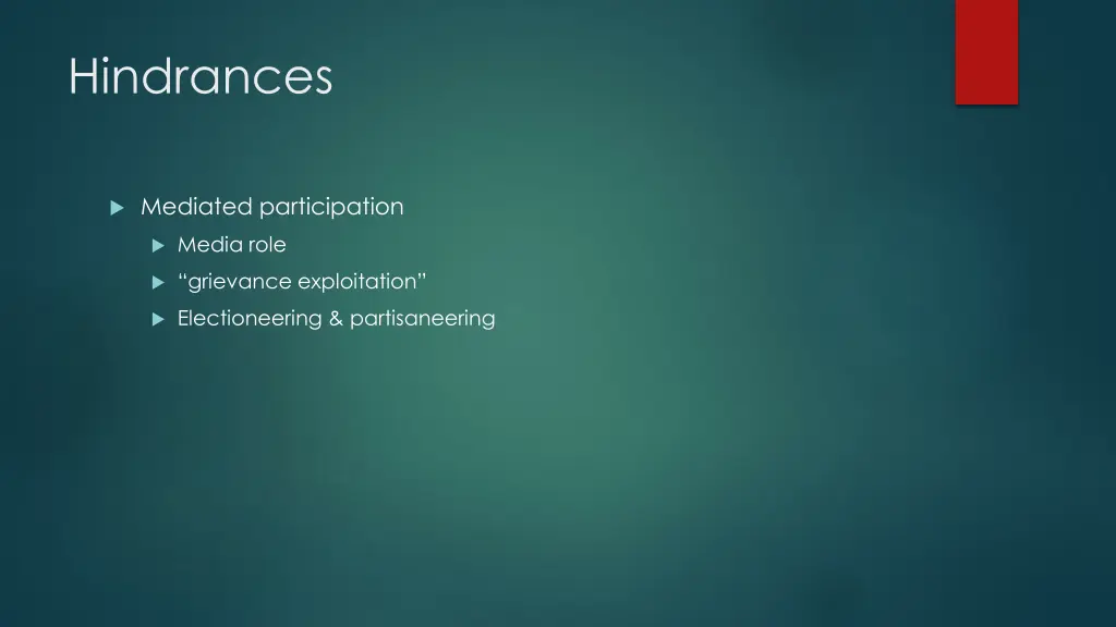 hindrances