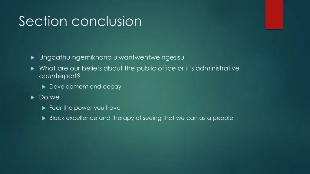 section conclusion