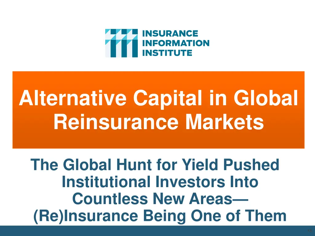 alternative capital in global reinsurance markets