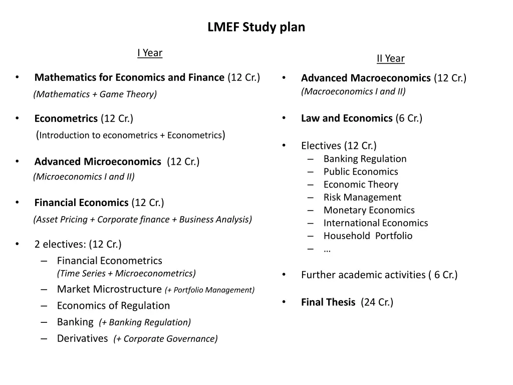 lmef study plan