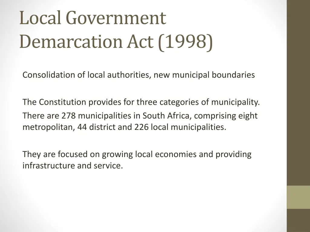 local government demarcation act 1998