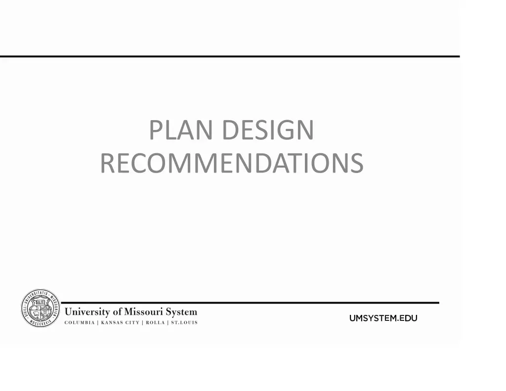 plan design recommendations