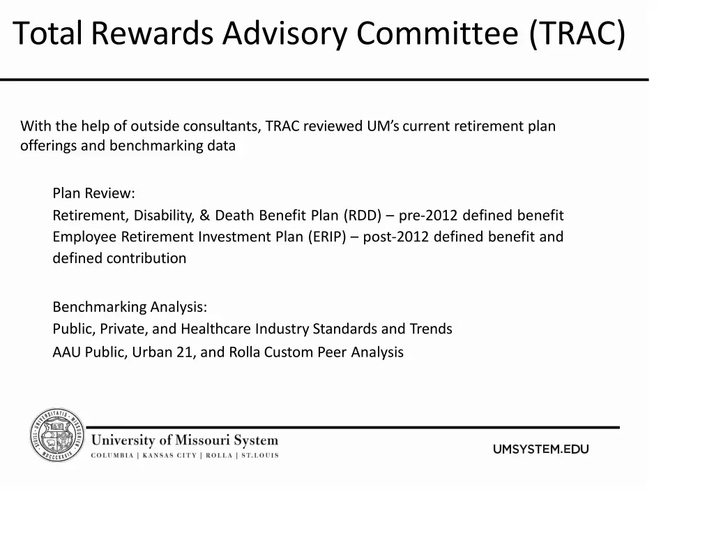 total rewards advisory committee trac 1