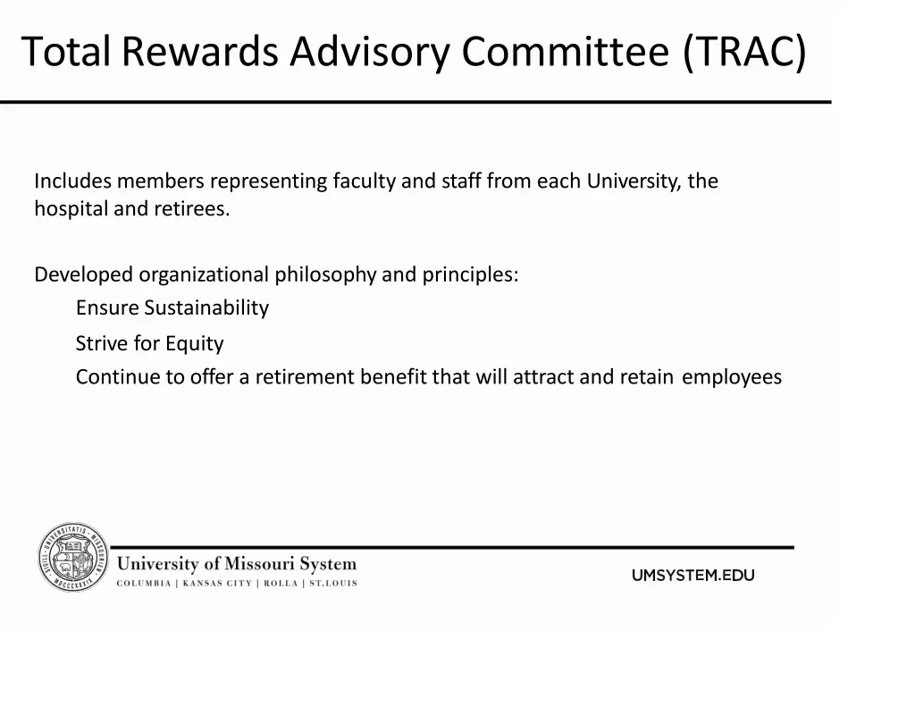 total rewards advisory committee trac