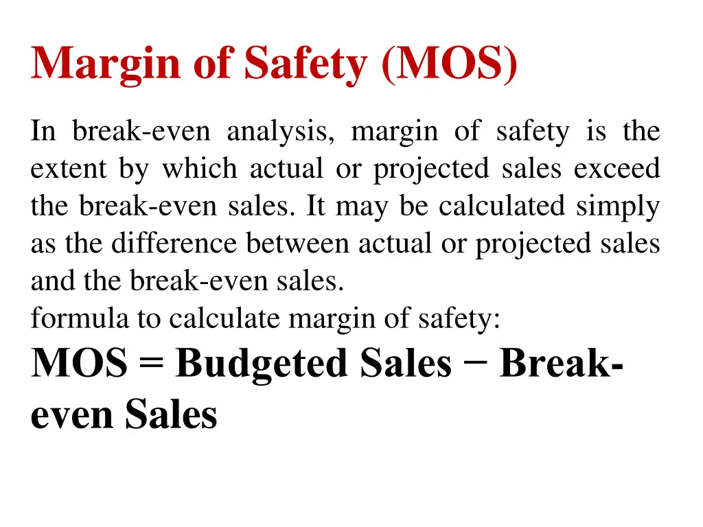 margin of safety mos