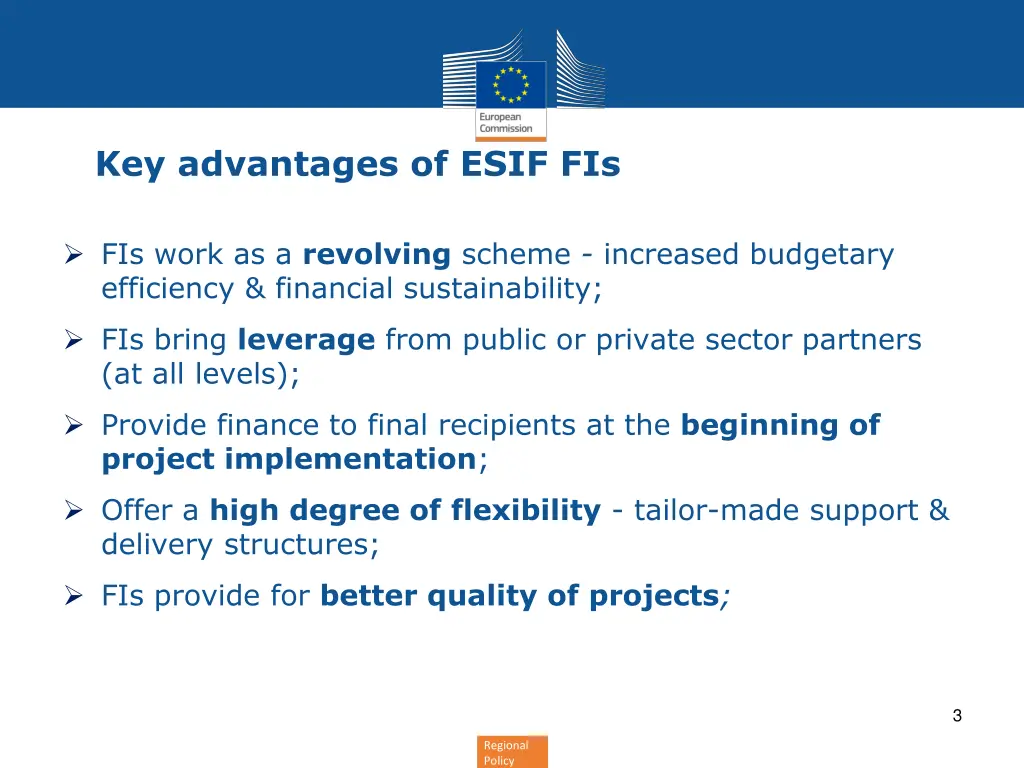 key advantages of esif fis