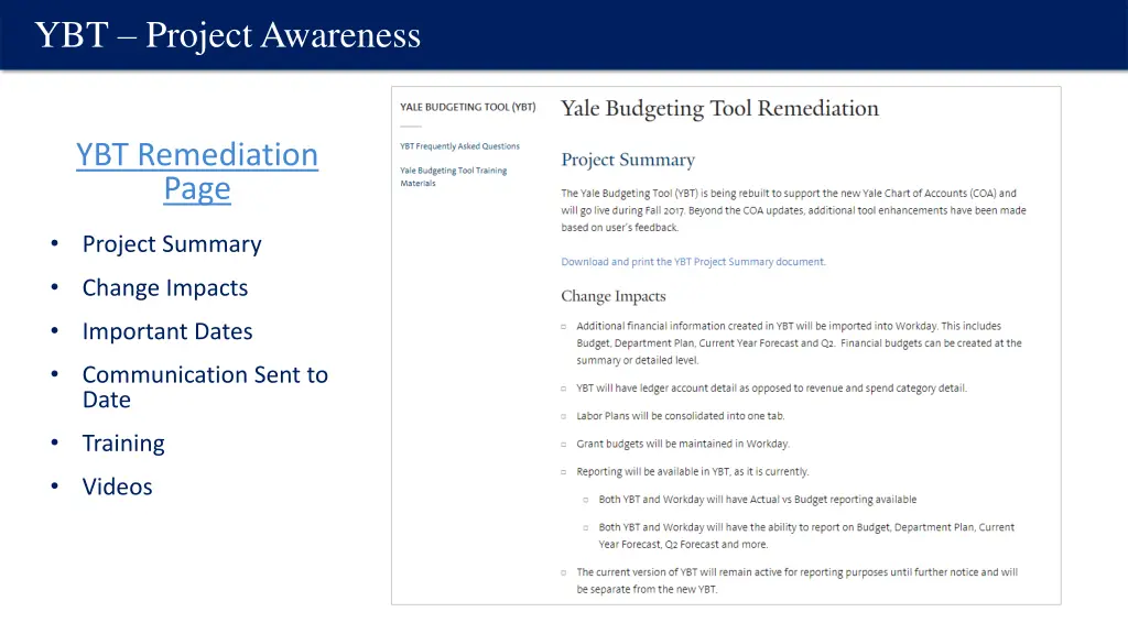 ybt project awareness