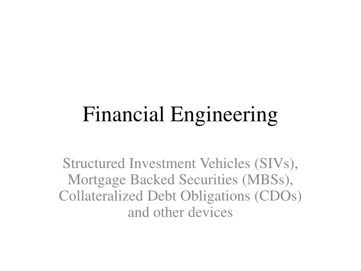 financial engineering