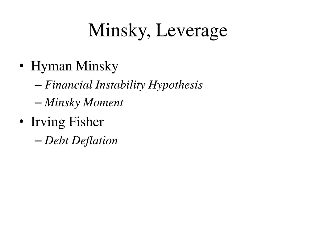minsky leverage