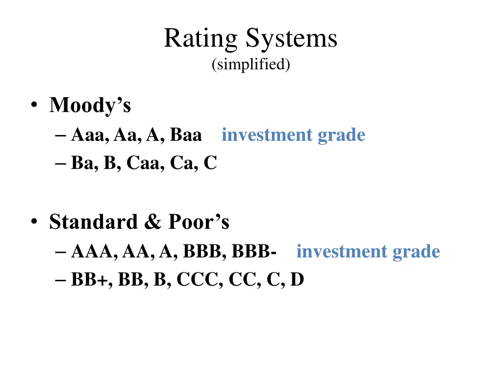 rating systems simplified