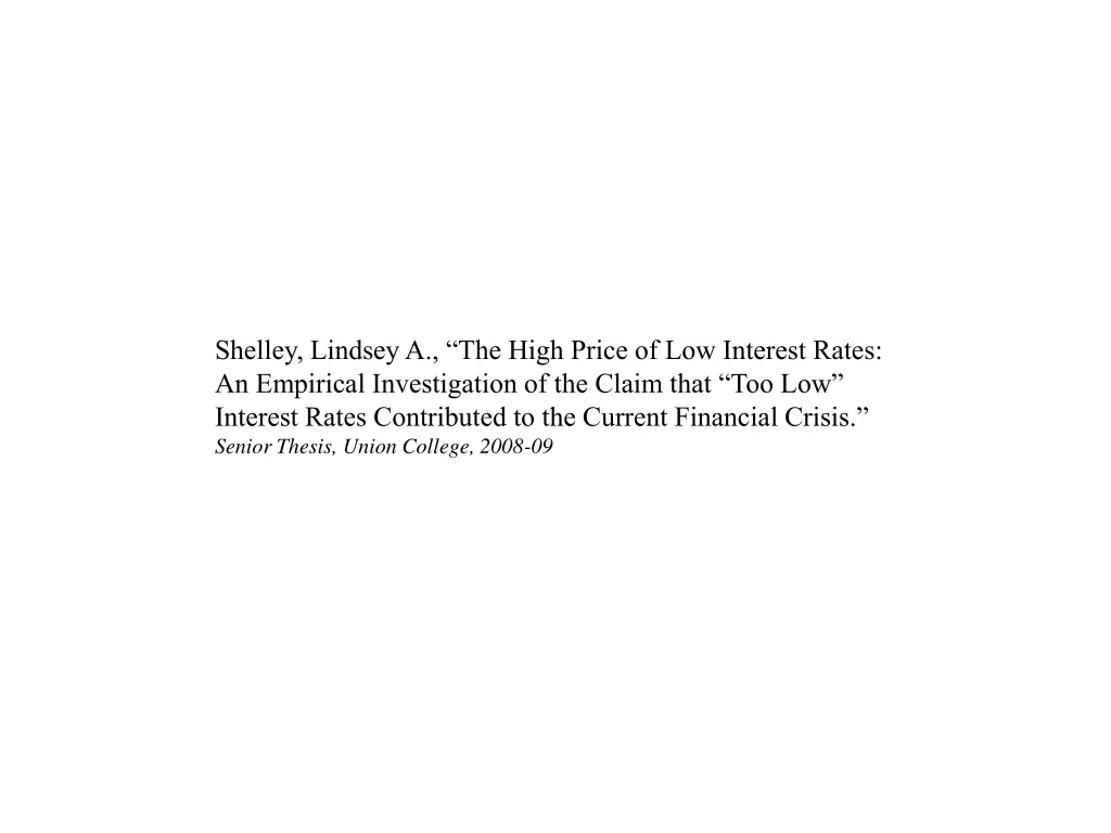 shelley lindsey a the high price of low interest