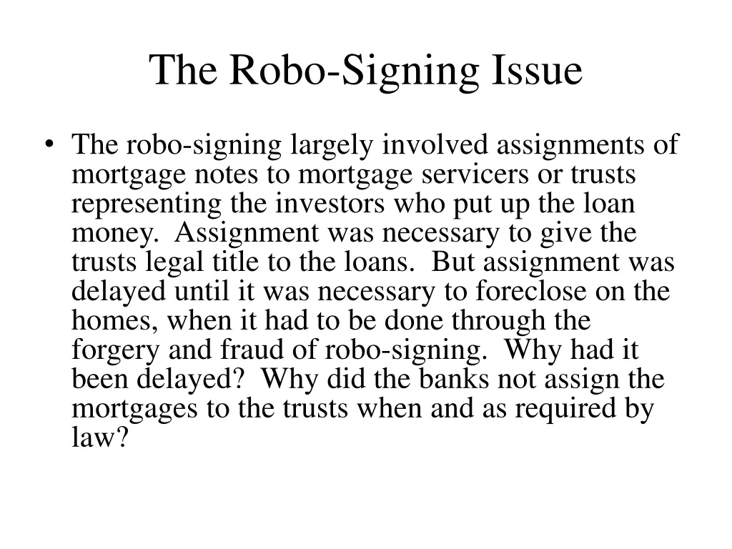 the robo signing issue