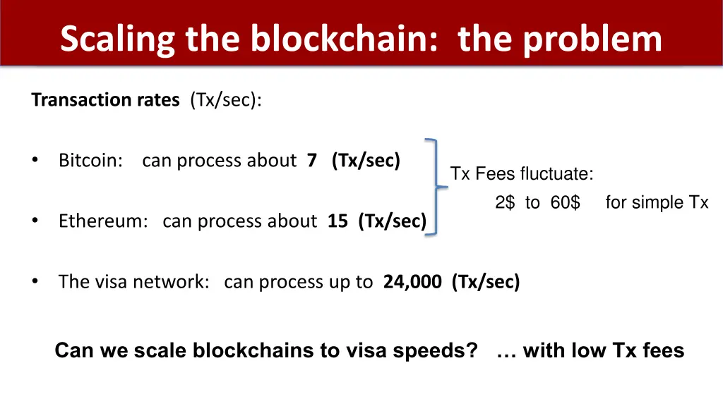 scaling the blockchain the problem