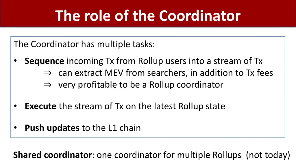 the role of the coordinator