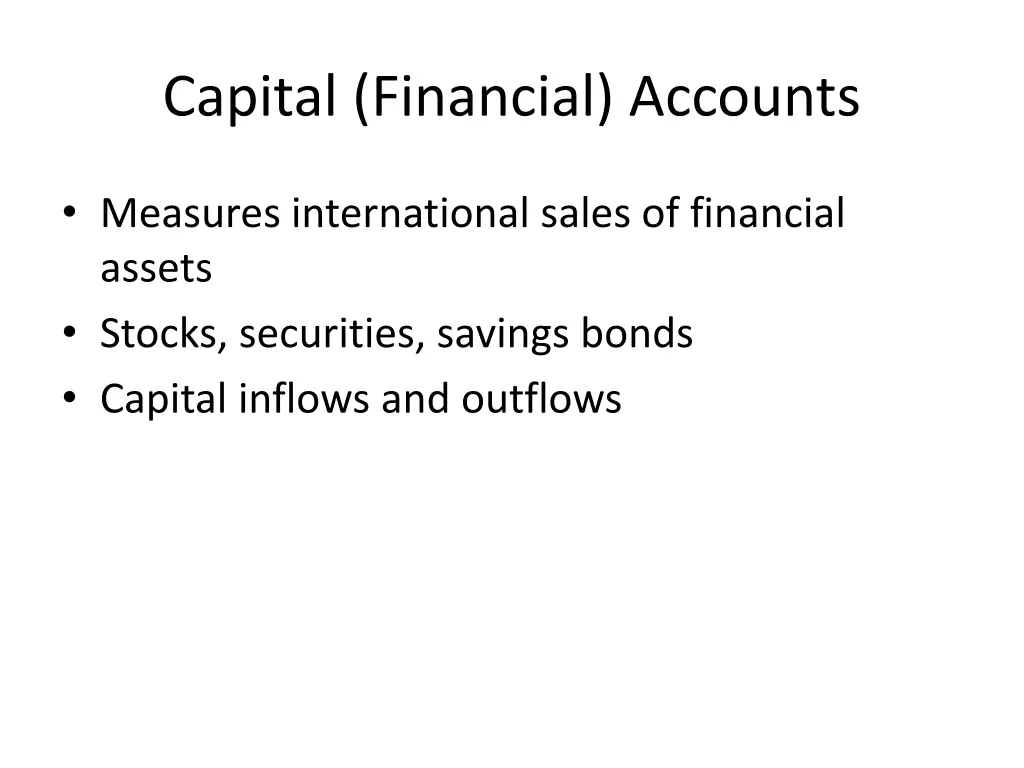 capital financial accounts