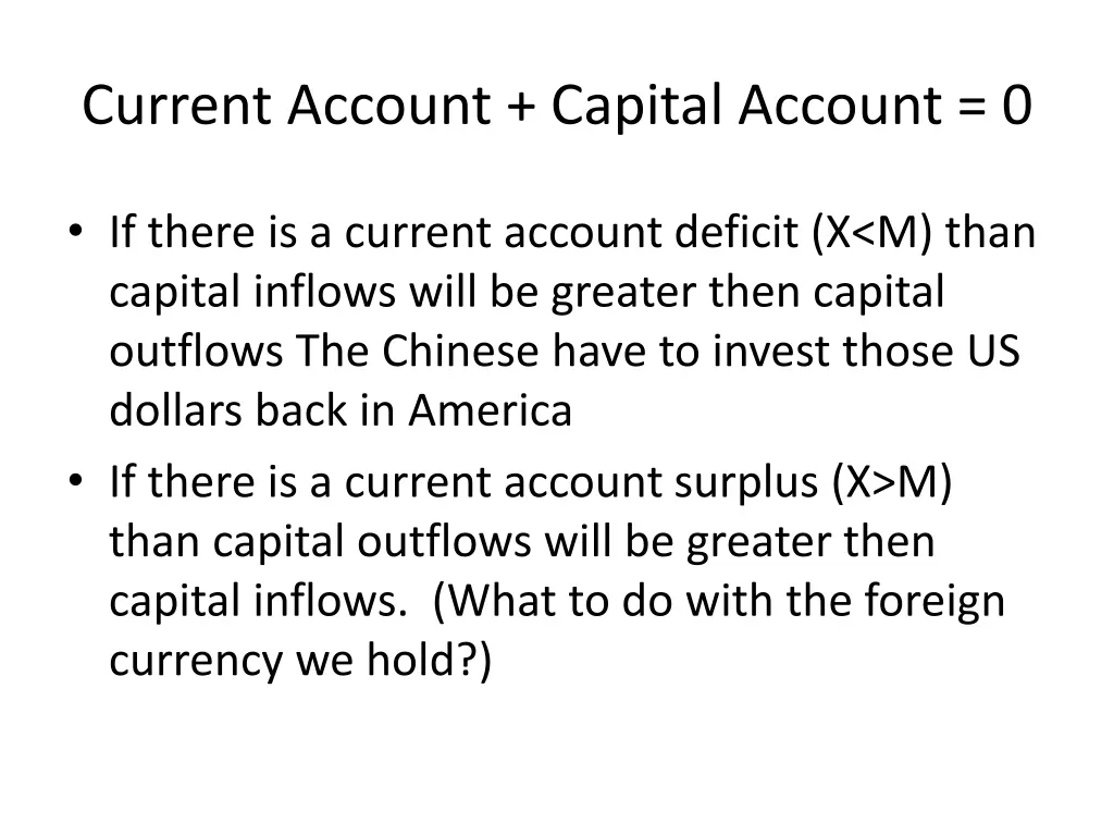 current account capital account 0
