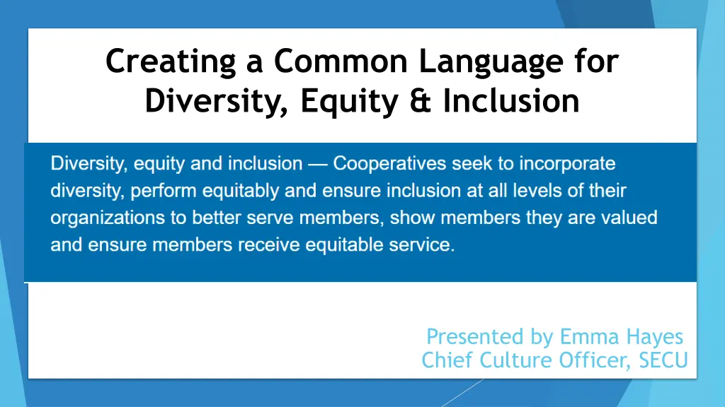 creating a common language for diversity equity