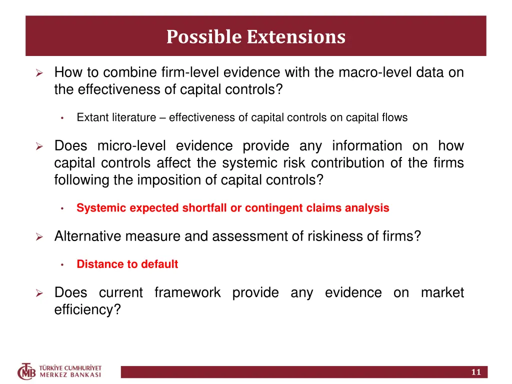 possible extensions
