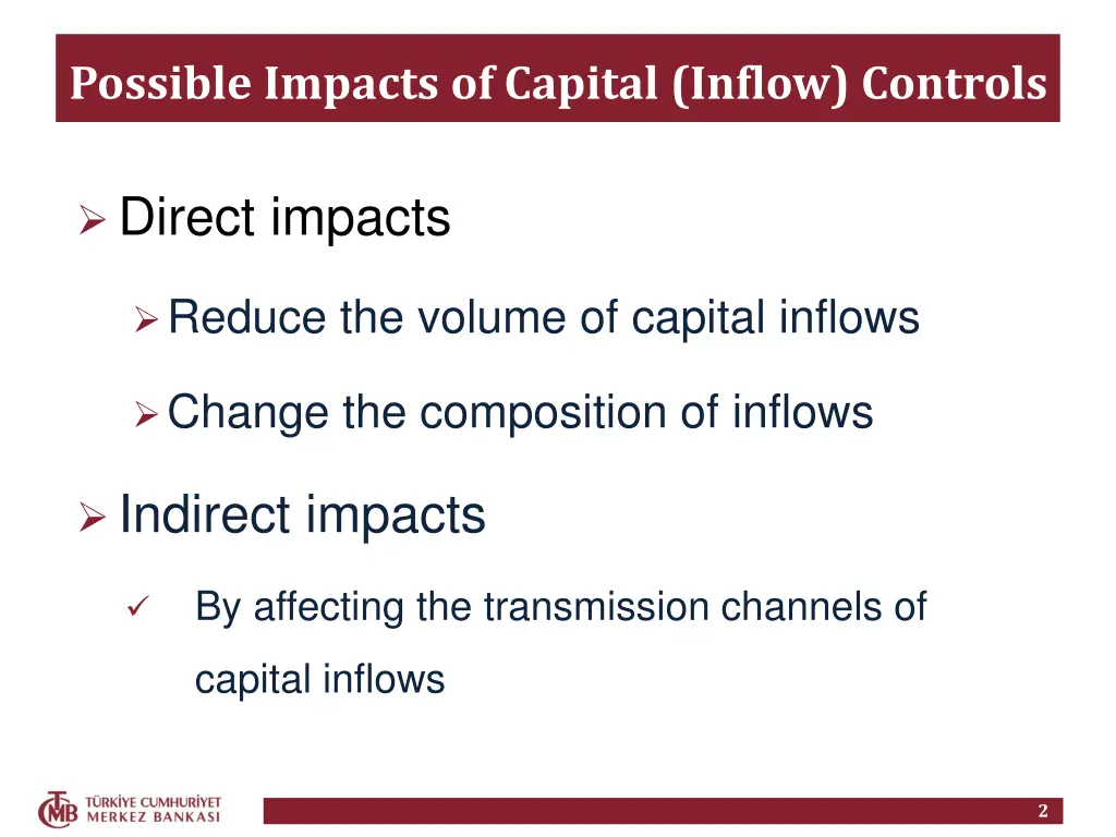 possible impacts of capital inflow controls
