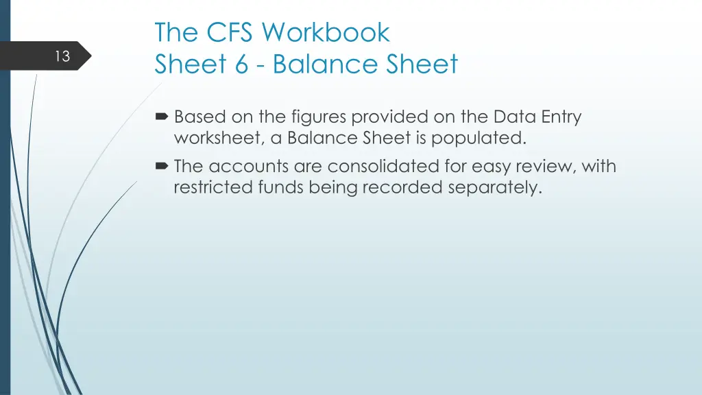 the cfs workbook sheet 6 balance sheet