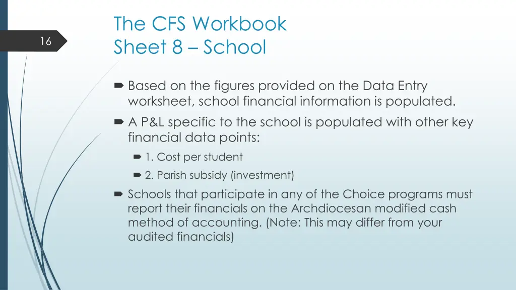 the cfs workbook sheet 8 school