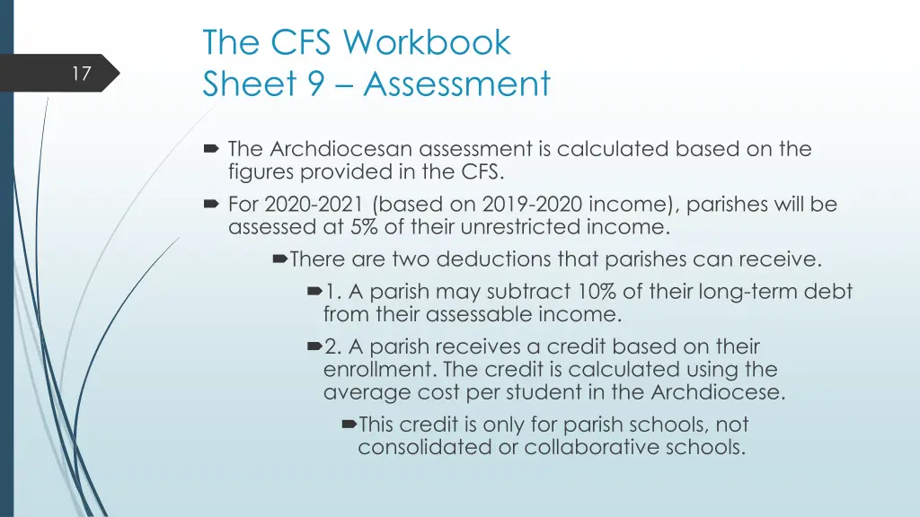 the cfs workbook sheet 9 assessment