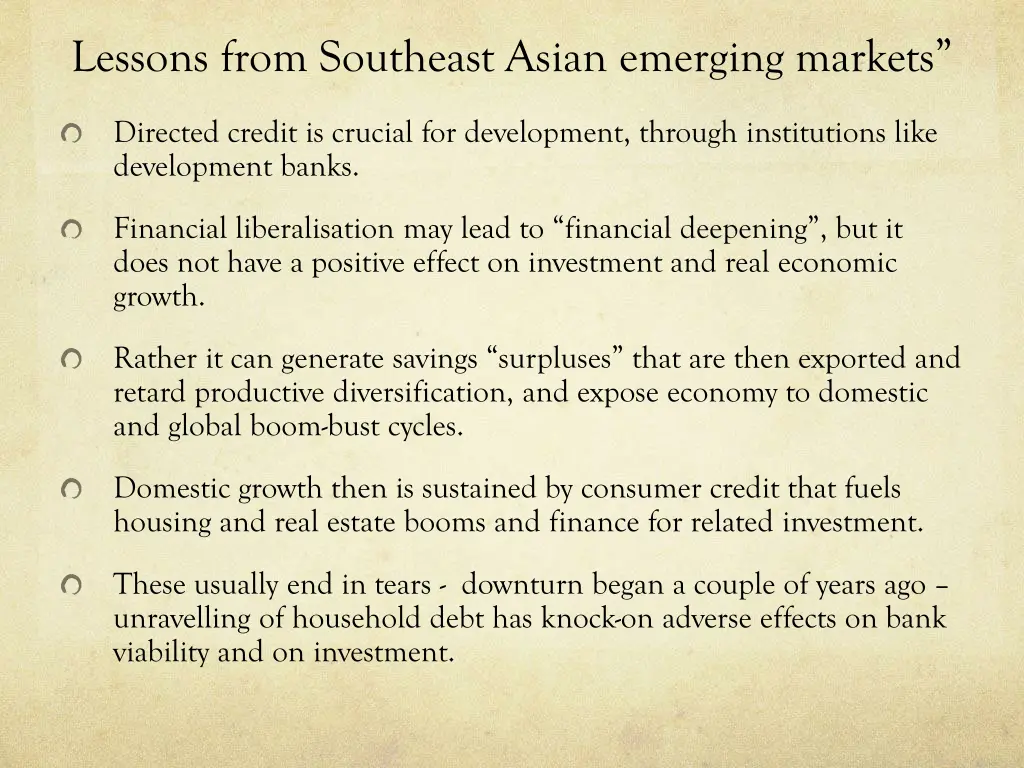 lessons from southeast asian emerging markets