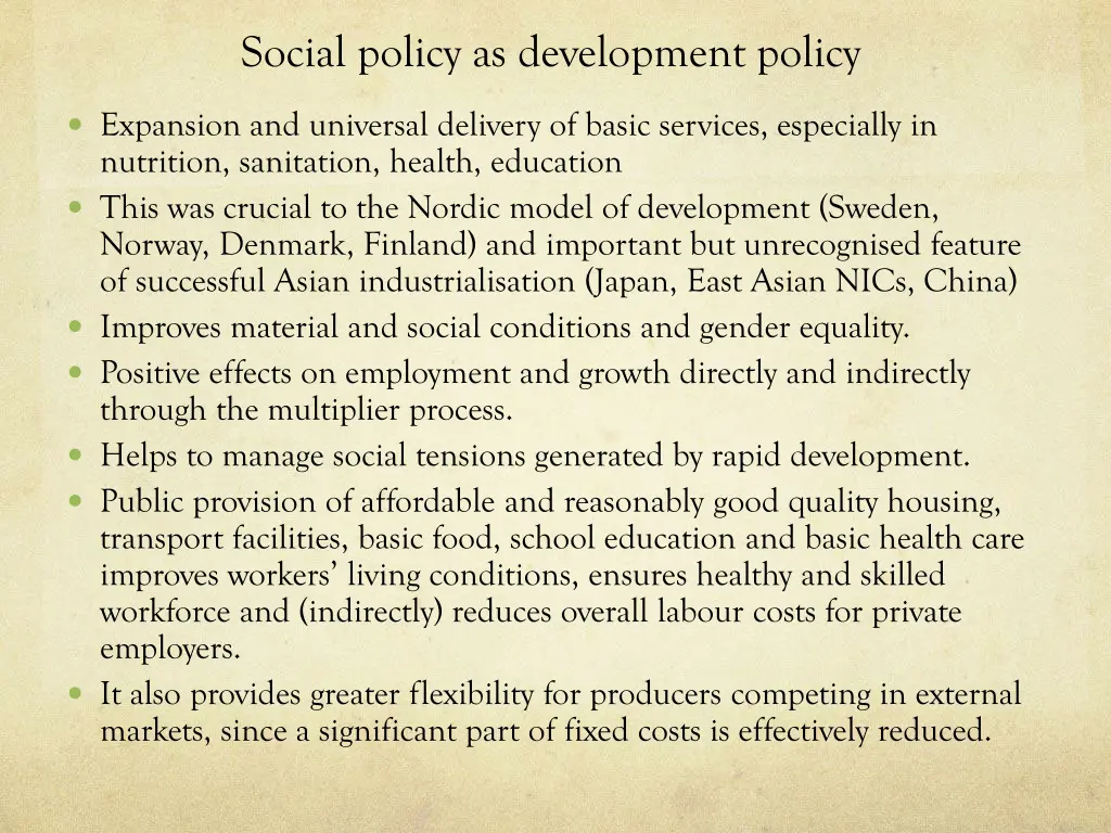 social policy as development policy