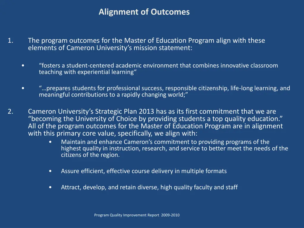 alignment of outcomes