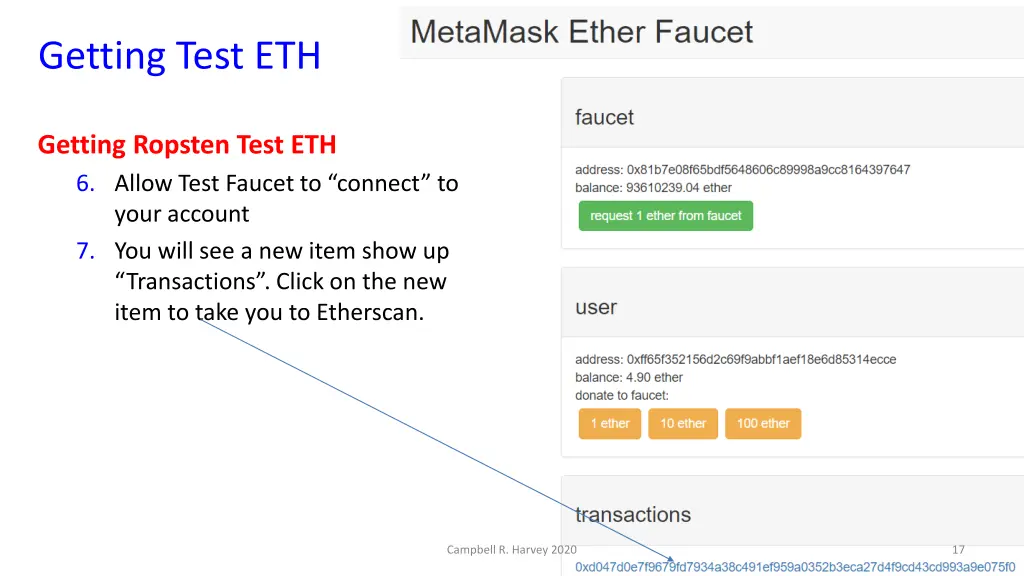 getting test eth 3