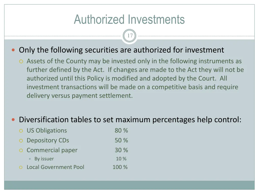authorized investments