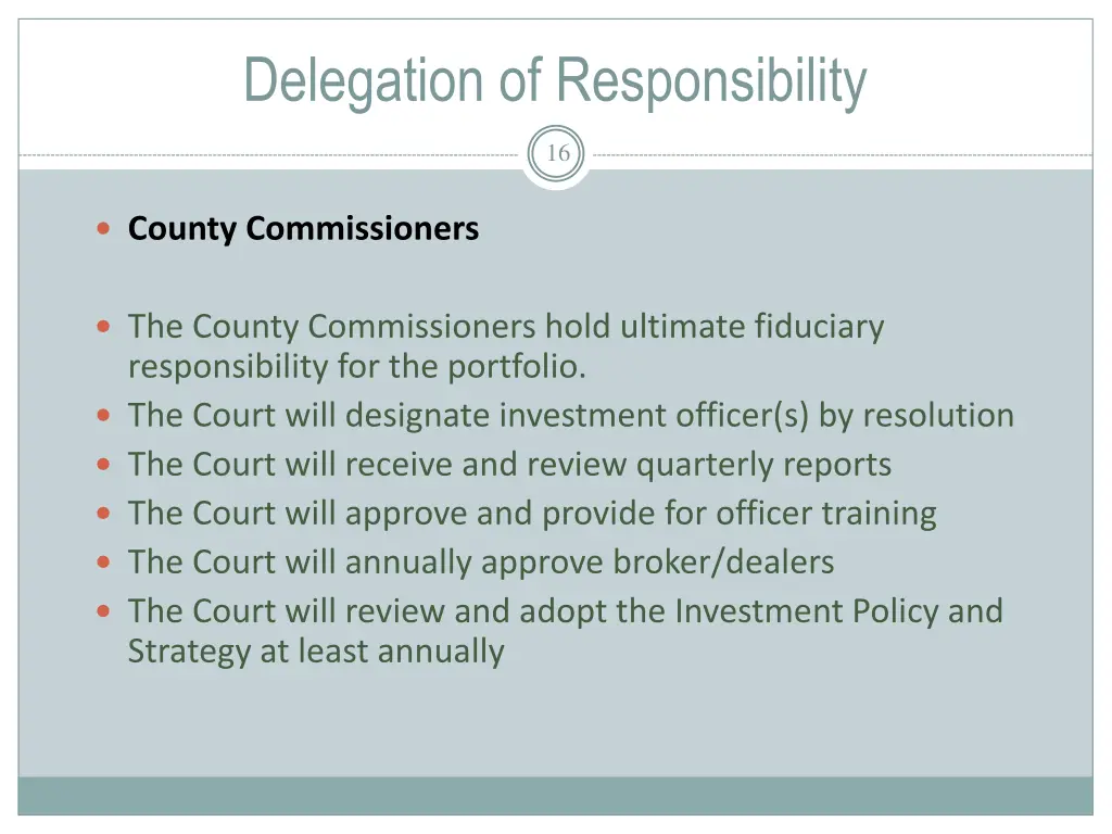 delegation of responsibility 1