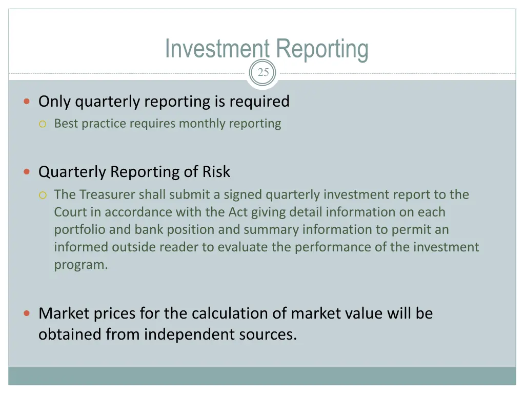 investment reporting 25