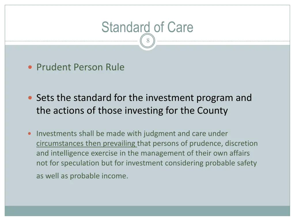 standard of care 8