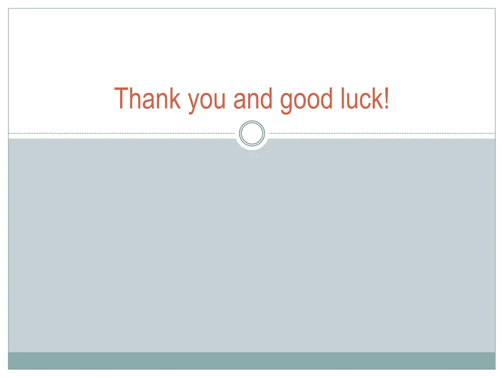 thank you and good luck