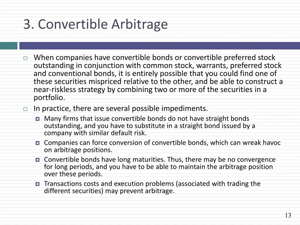 3 convertible arbitrage