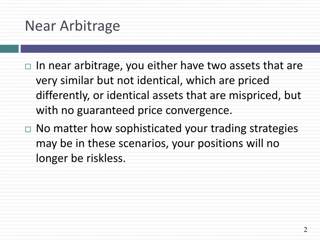 near arbitrage