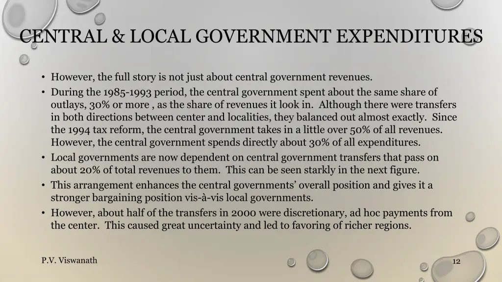 central local government expenditures