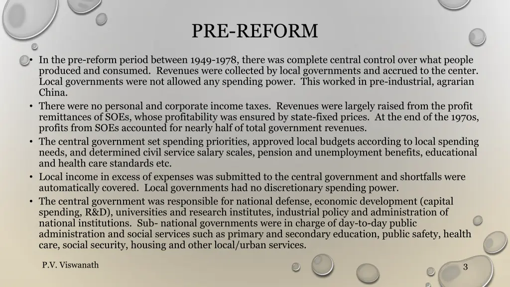 pre reform