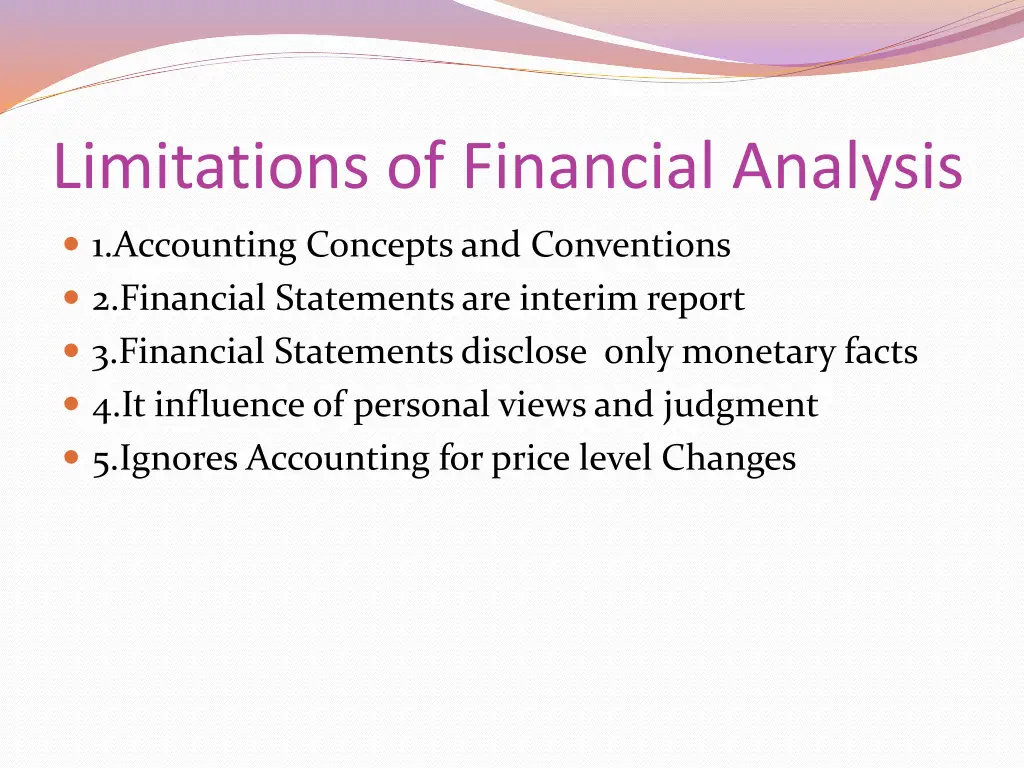 limitations of financial analysis