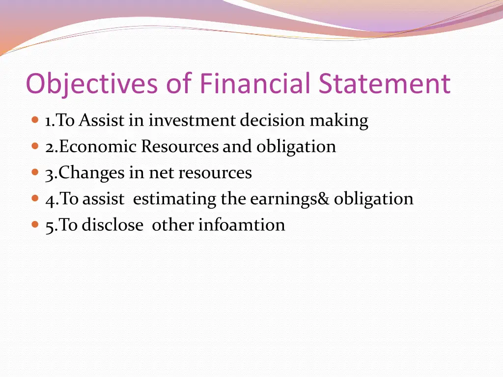 objectives of financial statement