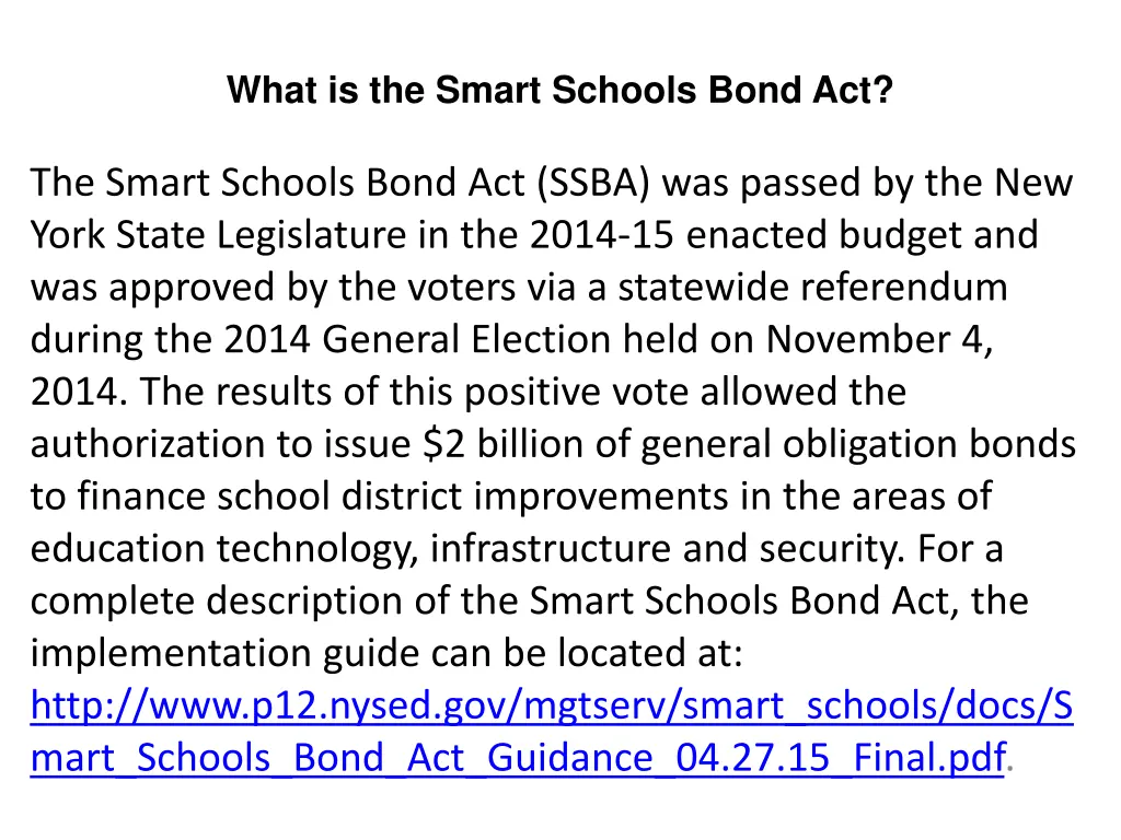what is the smart schools bond act