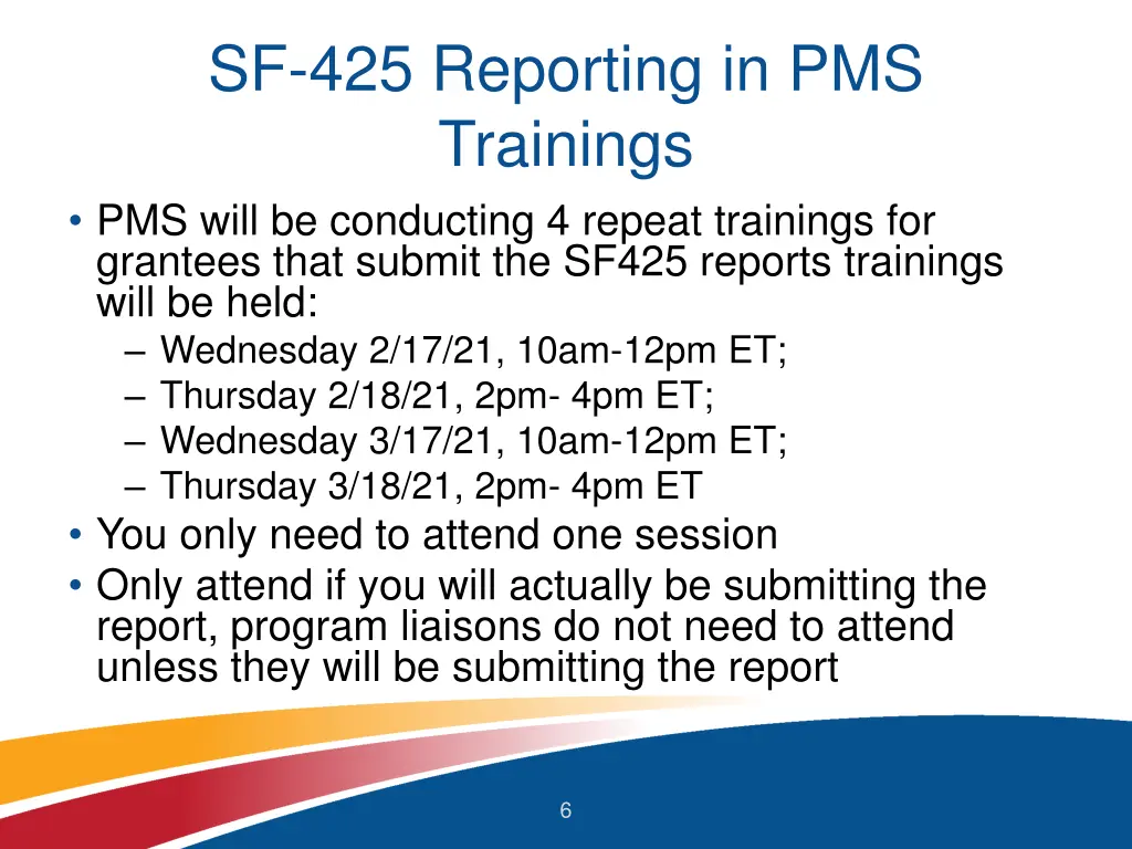 sf 425 reporting in pms trainings pms will
