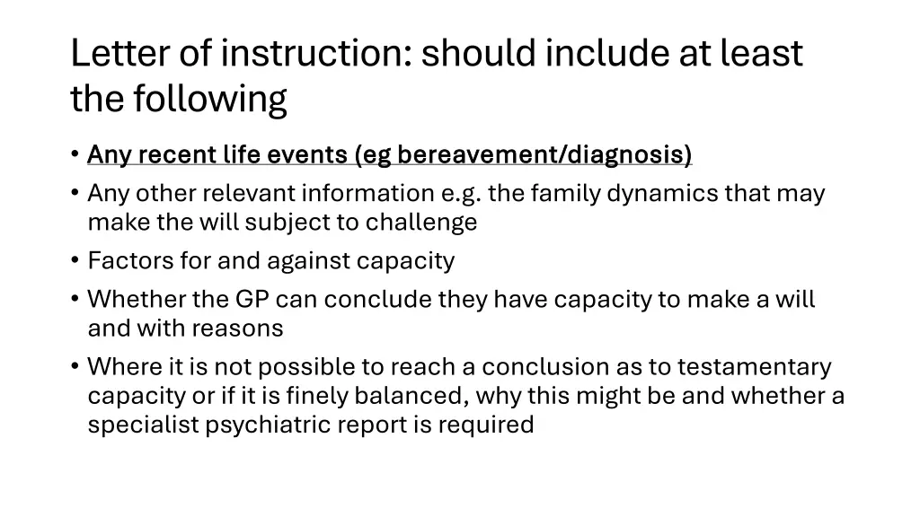 letter of instruction should include at least 2