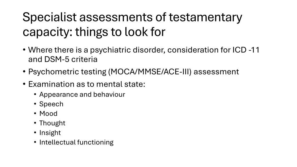 specialist assessments of testamentary capacity 2