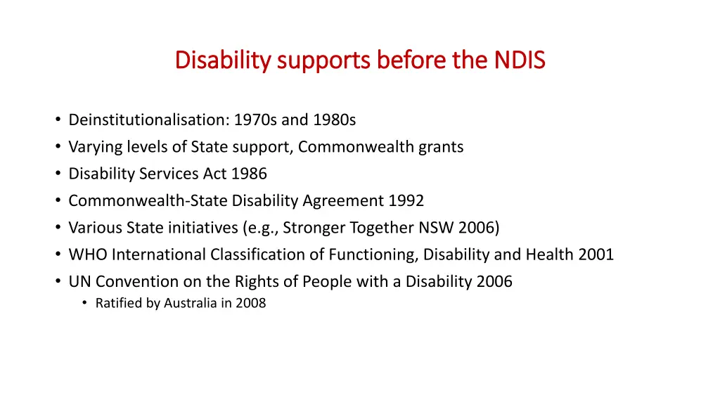 disability supports before the ndis disability