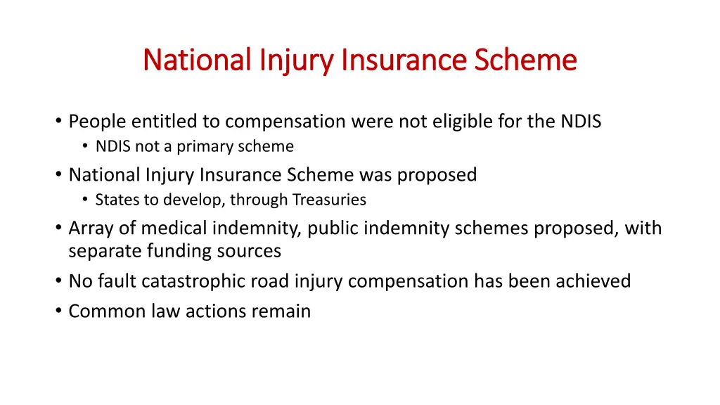 national injury insurance scheme national injury
