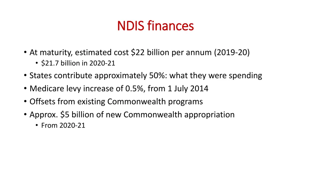 ndis finances ndis finances